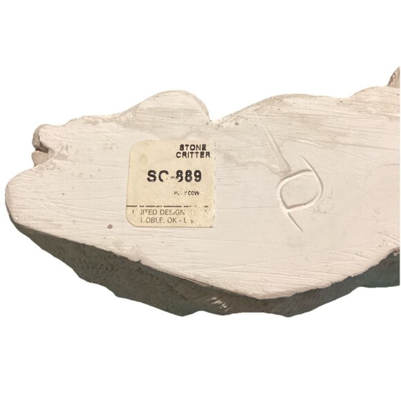 Stone Critters Holstein HOLY COW SC-889 Black & White With Gold Angel Wings - Picture 7 of 10